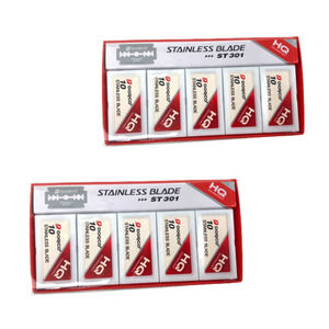 Dorco ST 301 Stainless Double Edge Razor Blade Platinum 100 Pack x 2 NEW
